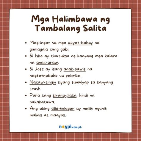 magbigay ng 10 pangungusap|TAMBALANG SALITA: Kahulugan, Uri, at Mga .